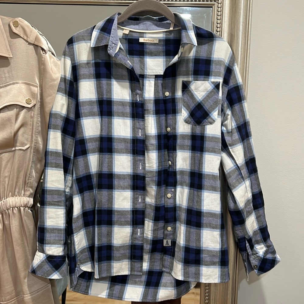 Barbour blue plaid flannel